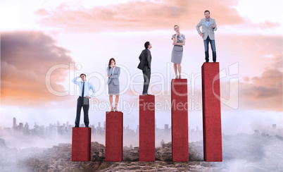 Composite image of business people standing