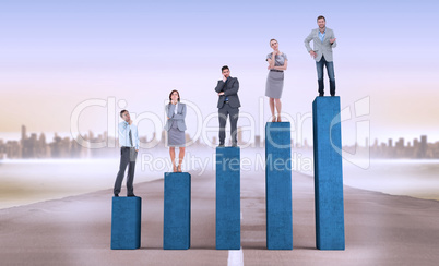 Composite image of business people standing