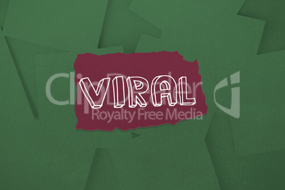Viral against digitally generated green paper strewn