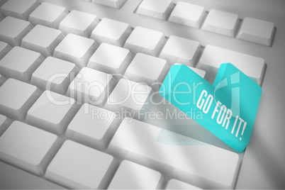 Go for it on white keyboard with blue key