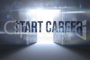 Start career against doors opening revealing light
