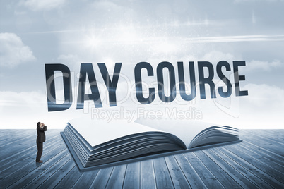 Day course against open book against sky