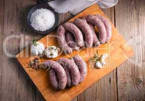 Home-made white sausage out pigs and calf meat