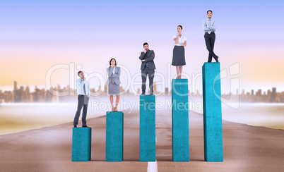 Composite image of business people standing