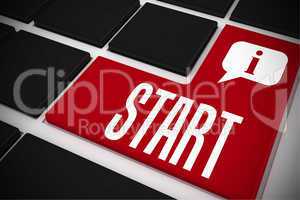 Start on black keyboard with red key