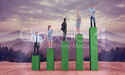 Composite image of business people standing