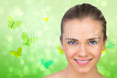 Composite image of smiling blonde natural beauty