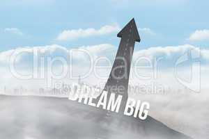 Dream big against road turning into arrow