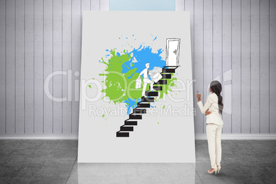 Composite image of thinking businesswoman Composite image of thinking businesswoman