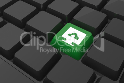 Composite image of computer screen on key