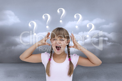 Composite image of crazy little girl