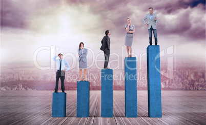 Composite image of business people standing