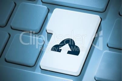 Composite image of cloud computing on enter key