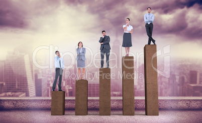 Composite image of business people standing