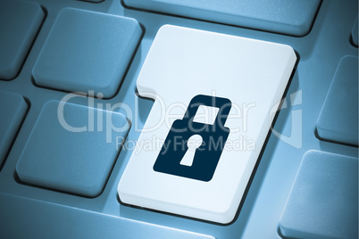 Composite image of lock on enter key