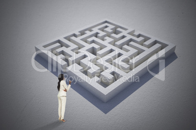 Composite image of thinking businesswoman