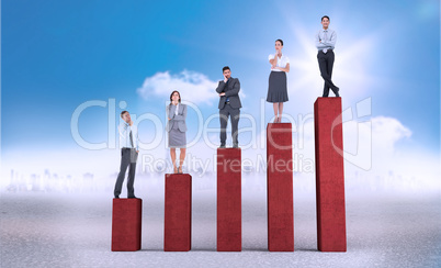 Composite image of business people standing