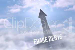 Erase debts against road turning into arrow