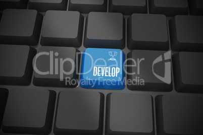 Develop on black keyboard with blue key
