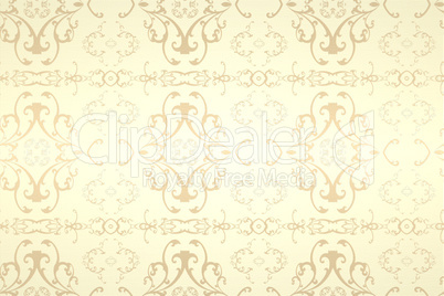 Elegant patterned wallpaper in cream tones