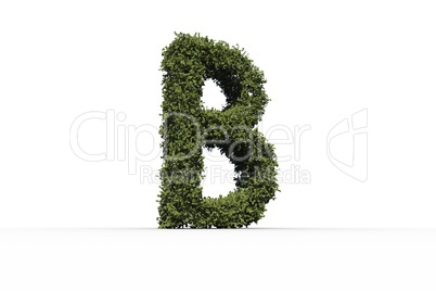 Capital letter b made of leaves
