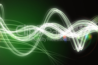 Curved laser light design in green