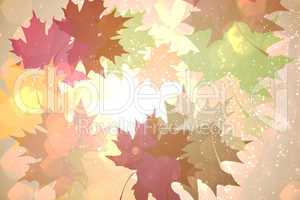 Autumnal leaf pattern in warm tones