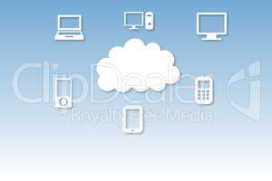 Cloud computing graphic with icons