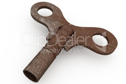 Digitally generated rusty old key