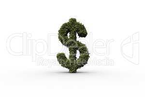 Dollar sign made of leaves