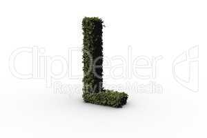 Capital letter l made of leaves