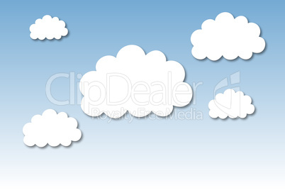 White graphic clouds for cloud computing