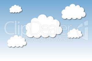 White graphic clouds for cloud computing