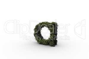 Lower case letter a made of leaves