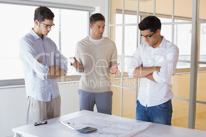 Casual architecture team working together