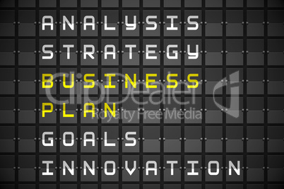 Business plan on black mechanical board