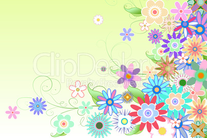 Digitally generated girly floral design