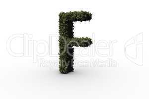 Capital letter f made of leaves
