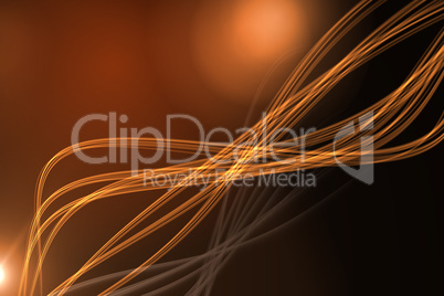Curved laser light design in orange
