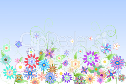 Digitally generated girly floral design