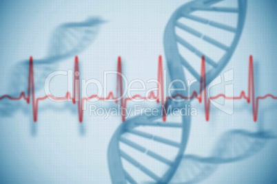 Blue medical background with dna and ecg