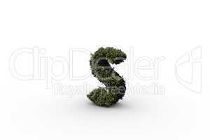 Lower case letter s made of leaves