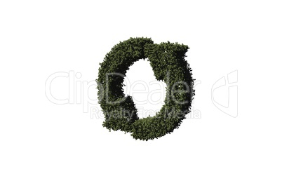 Recycling symbol made of leaves