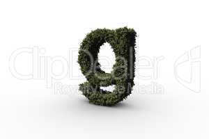 Lower case letter g made of leaves