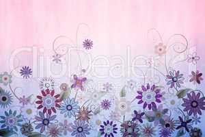 Digitally generated girly floral design