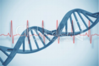 Blue medical background with dna and ecg