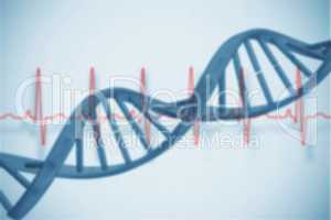 Blue medical background with dna and ecg