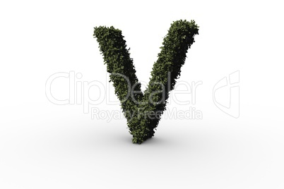 Capital letter v made of leaves
