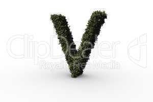 Capital letter v made of leaves