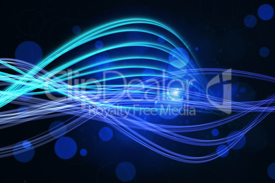 Curved laser light design in blue
